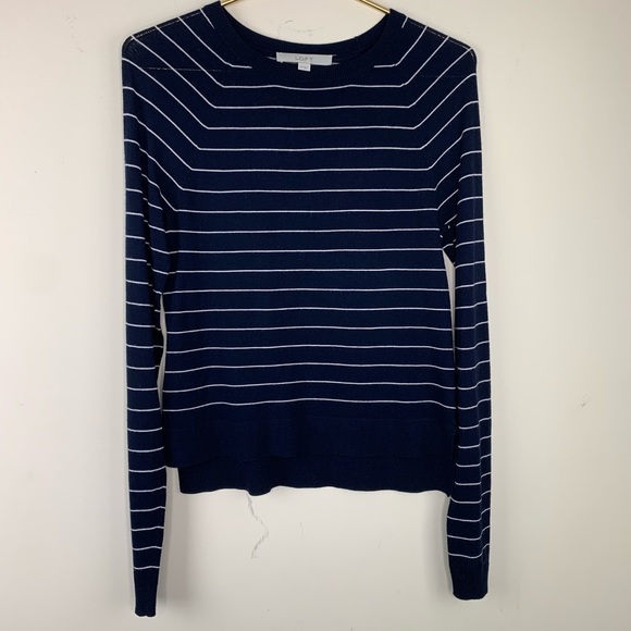 LOFT Sweaters - LOFT navy striped lightweight sweater, XS